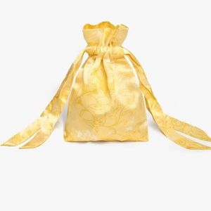 100% SILK PRINT POUCH LILY SILK NEW COLOR GOLDEN AND YELLOW